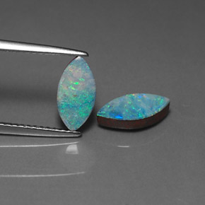 Gemas de doblete de ópalo multicolor natural de  ct, marquesa, opaco