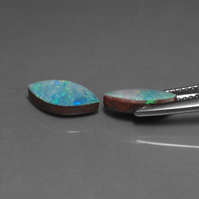 Gemas de doblete de ópalo multicolor natural de  ct, marquesa, opaco