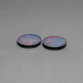 Gemas de doblete de ópalo multicolor natural de  ct, corte óvalo, opaco