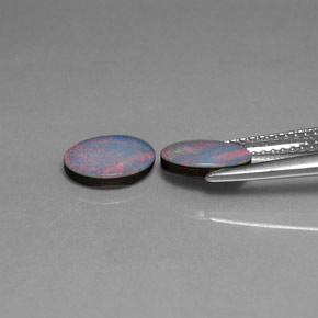 Gemas de doblete de ópalo multicolor natural de  ct, corte óvalo, opaco