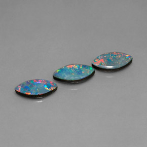 Gemas de doblete de ópalo multicolor natural de  ct, marquesa, opaco