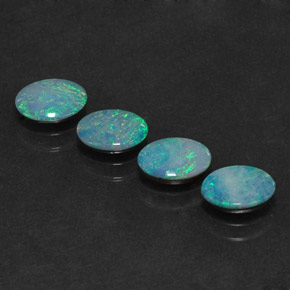 Gemas de doblete de ópalo multicolor natural de  ct, corte óvalo, opaco