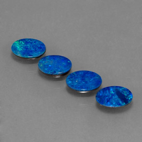 Gemas de doblete de ópalo multicolor natural de  ct, corte óvalo, opaco