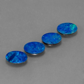 Gemas de doblete de ópalo multicolor natural de  ct, corte óvalo, opaco