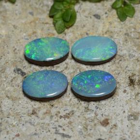 Gemas de doblete de ópalo multicolor natural de 2,21 ct, corte óvalo, opaco