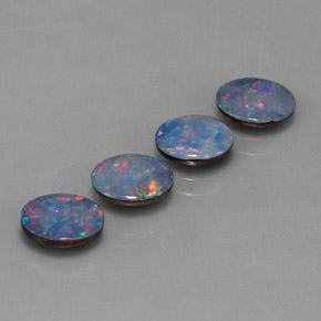 Gemas de doblete de ópalo multicolor natural de  ct, corte óvalo, opaco