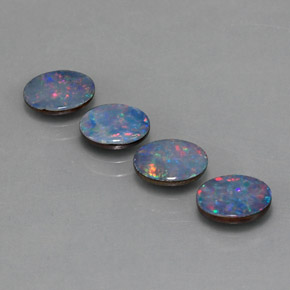 Gemas de doblete de ópalo multicolor natural de  ct, corte óvalo, opaco