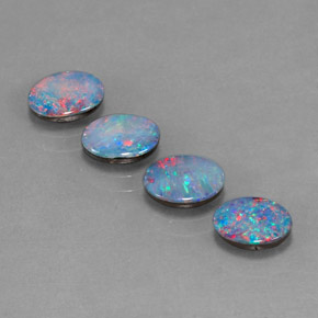 Gemas de doblete de ópalo multicolor natural de  ct, corte óvalo, opaco