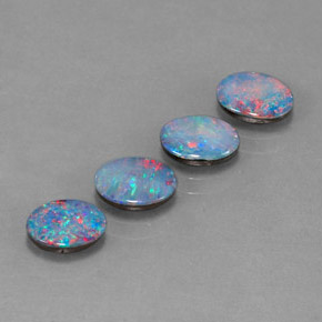 Gemas de doblete de ópalo multicolor natural de  ct, corte óvalo, opaco