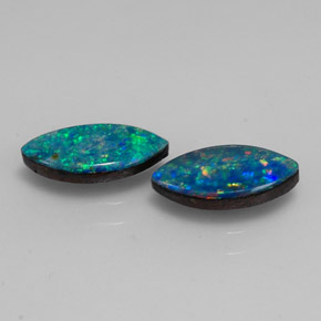 Gemas de doblete de ópalo multicolor natural de  ct, marquesa, opaco