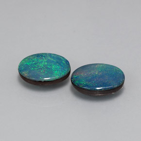 Gemas de doblete de ópalo multicolor natural de  ct, corte óvalo, opaco