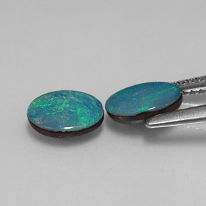 Gemas de doblete de ópalo multicolor natural de  ct, corte óvalo, opaco