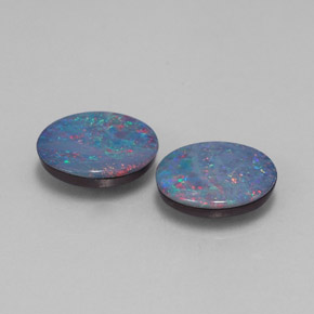Gemas de doblete de ópalo multicolor natural de  ct, corte óvalo, opaco