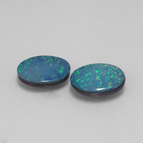 Gemas de doblete de ópalo multicolor natural de  ct, corte óvalo, opaco