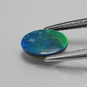 Doblete de ópalo Multicolor natural de 0.73 ct, Corte Óvalo, Opaco