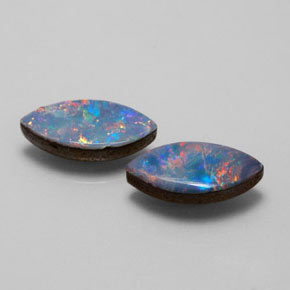 Gemas de doblete de ópalo multicolor natural de  ct, marquesa, opaco