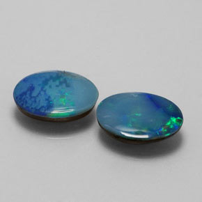 Gemas de doblete de ópalo multicolor natural de  ct, corte óvalo, opaco