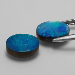 Gemas de doblete de ópalo multicolor natural de  ct, corte óvalo, opaco