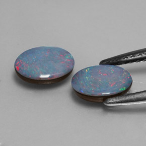 Gemas de doblete de ópalo multicolor natural de  ct, corte óvalo, opaco