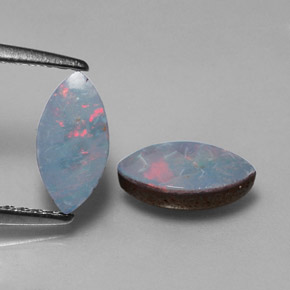 Gemas de doblete de ópalo multicolor natural de  ct, marquesa, opaco