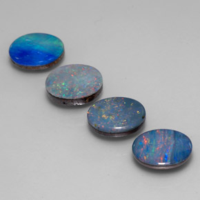 Gemas de doblete de ópalo multicolor natural de  ct, corte óvalo, opaco
