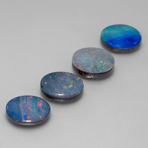 Gemas de doblete de ópalo multicolor natural de  ct, corte óvalo, opaco