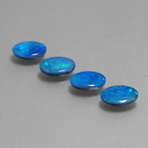 Gemas de doblete de ópalo multicolor natural de  ct, corte óvalo, opaco