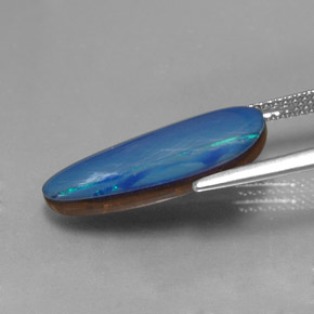 Doblete de ópalo multicolor natural de 4,42 ct, forma elegante, opaco