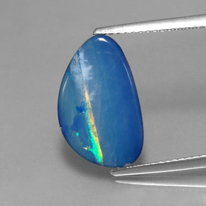Doblete de ópalo multicolor natural de 2,97 ct, forma elegante, opaco