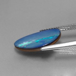 Doblete de ópalo multicolor natural de 2,97 ct, forma elegante, opaco