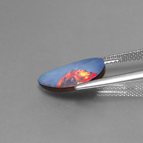 Doblete de ópalo multicolor natural de 2,64 ct, forma elegante, opaco