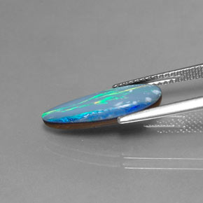 Doblete de ópalo multicolor natural de 2,23 ct, forma elegante, opaco