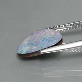 Doblete de ópalo multicolor natural de 2,09 ct, forma elegante, opaco
