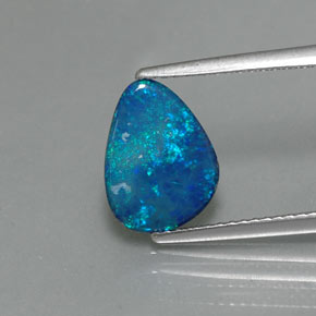 Doblete de ópalo multicolor natural de 1,64 ct, forma elegante, opaco