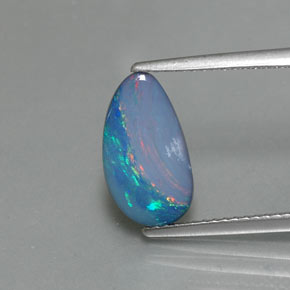 Doblete de ópalo multicolor natural de 1,60 ct, forma elegante, opaco