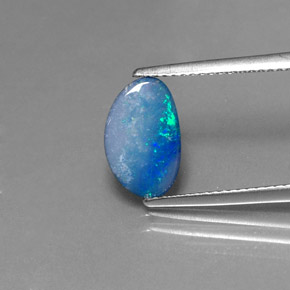 Doblete de ópalo multicolor natural de 1,52 ct, forma elegante, opaco
