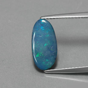 Doblete de ópalo multicolor natural de 1,30 ct, forma elegante, opaco