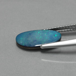 Doblete de ópalo multicolor natural de 1,30 ct, forma elegante, opaco