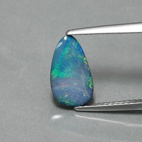 Doblete de ópalo multicolor natural de 1,39 ct, forma elegante, opaco