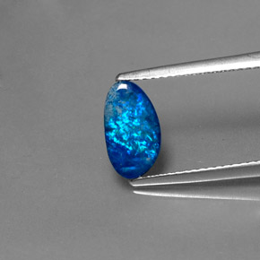 Doblete de ópalo multicolor natural de 0,97 ct, forma elegante, opaco