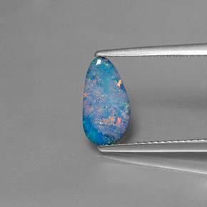 Doblete de ópalo multicolor natural de 1,26 ct, forma elegante, opaco