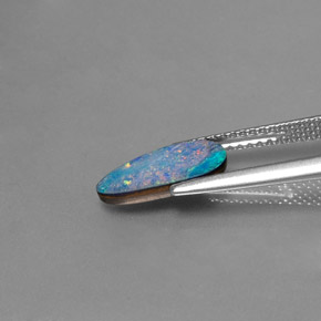 Doblete de ópalo multicolor natural de 1,26 ct, forma elegante, opaco