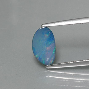Doblete de ópalo multicolor natural de 0,92 ct, forma elegante, opaco