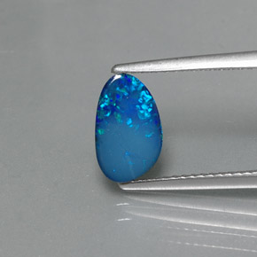 Doblete de ópalo multicolor natural de 0,83 ct, forma elegante, opaco