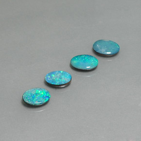 Gemas de doblete de ópalo multicolor natural de  ct, corte óvalo, opaco