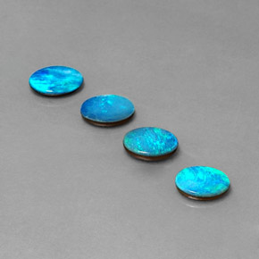 Gemas de doblete de ópalo multicolor natural de  ct, corte óvalo, opaco