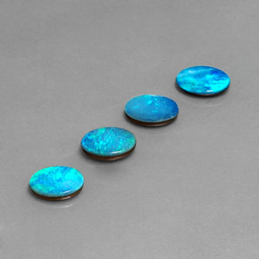 Gemas de doblete de ópalo multicolor natural de  ct, corte óvalo, opaco