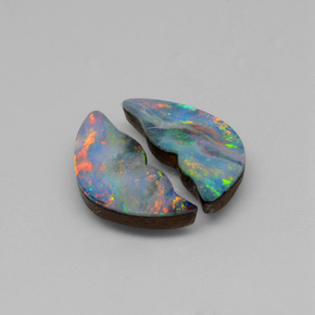 Gemas de doblete de ópalo multicolor natural de  ct, forma elegante, opaco