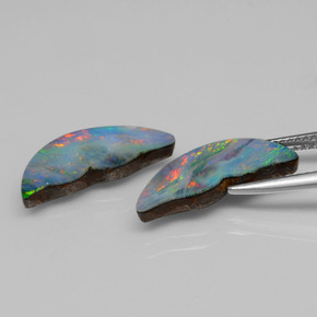 Gemas de doblete de ópalo multicolor natural de  ct, forma elegante, opaco