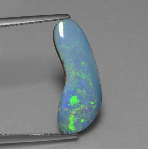 Doblete de ópalo Multicolor natural de 3.36 ct, Forma elegante, Opaco